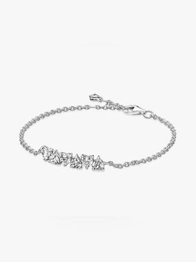 Pandora Silver Bracelet with Clear Cubic Zirconia Accents